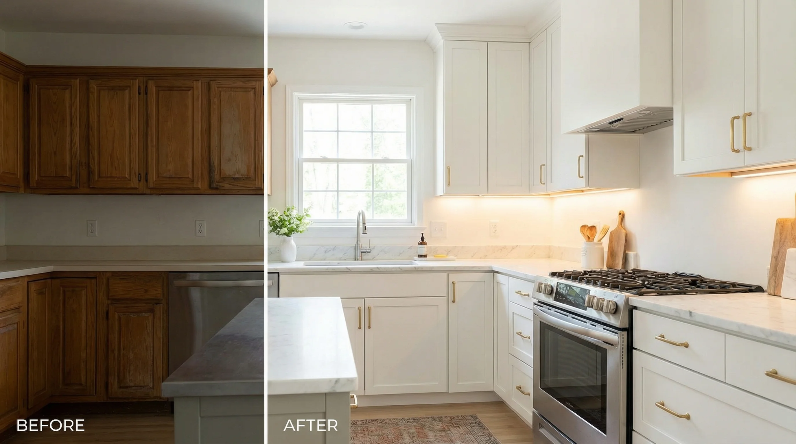 Beautiful cabinet refinishing by Richardson Custom Painting in Maineville